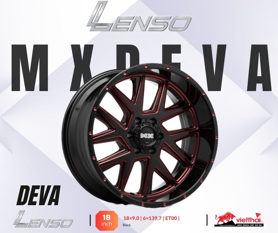 MÂM ĐỘ XE LENSO MX DEVA 18″x9.0″|6×139.7| 00|
